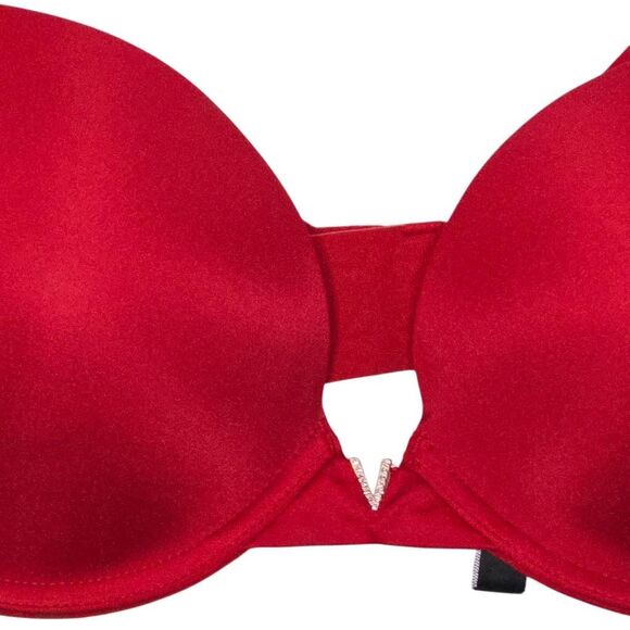 Victoria’s Secret Push Up Bra Size 36C Red Bling Rhinestone - Picture 2 of 6